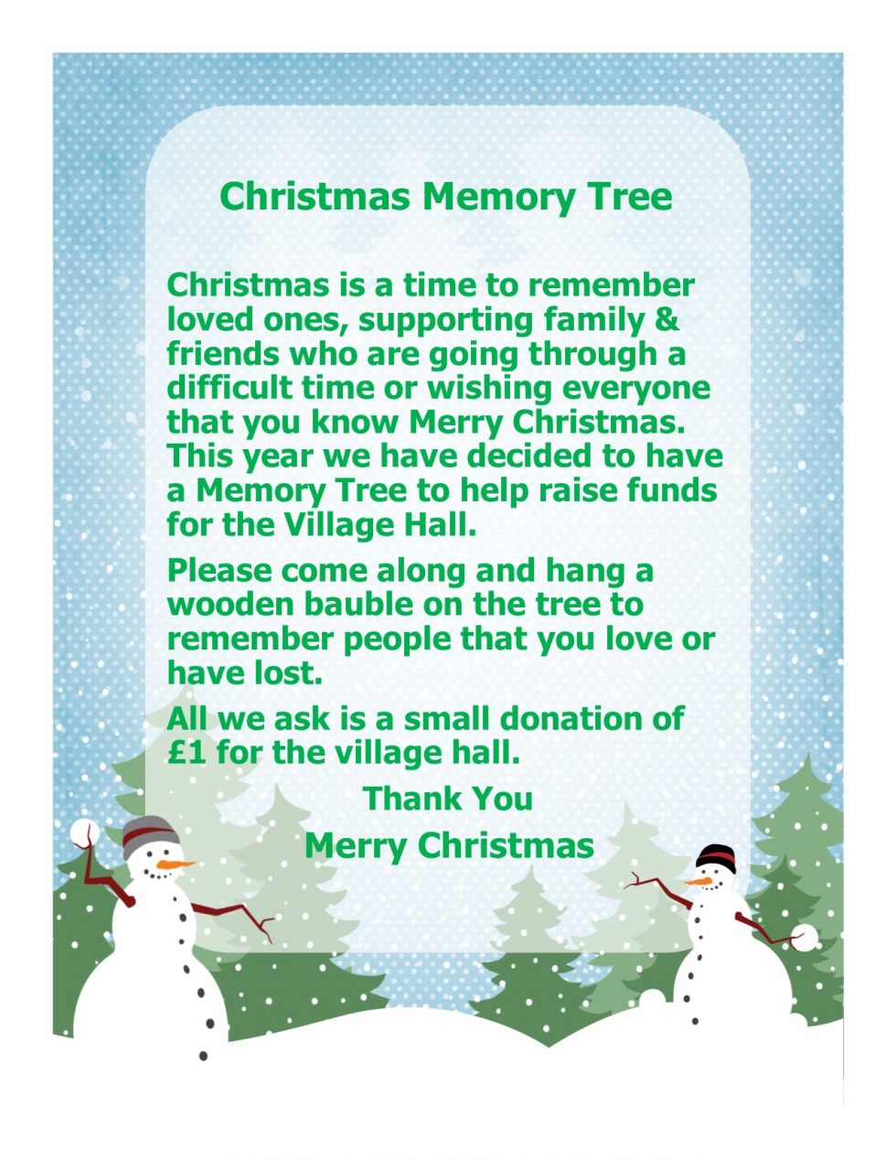 Memory Tree for Christmas 2024Wilsden Village Hall